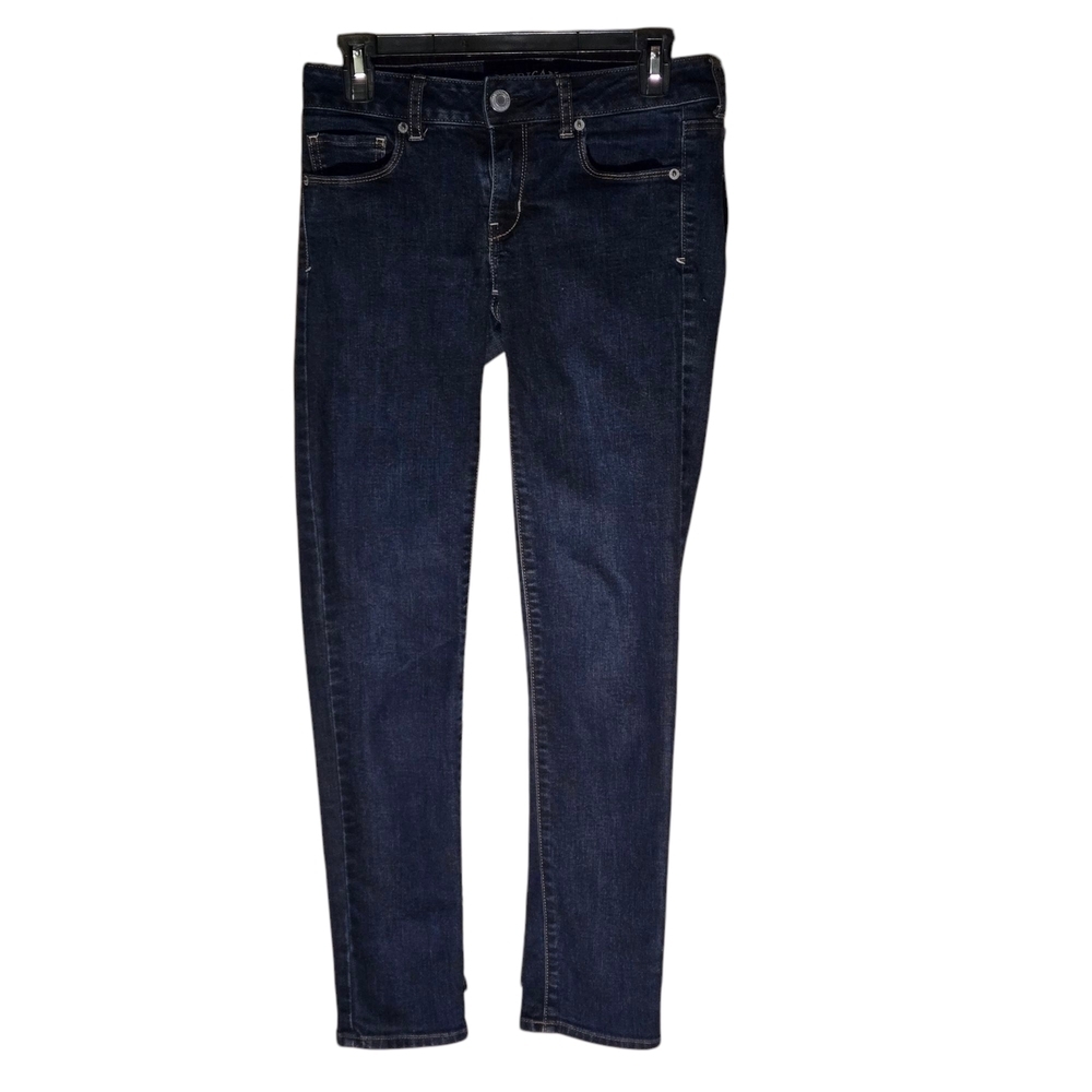 American Eagle Dark Blue Skinny Super Stretch Jeans Women size 4